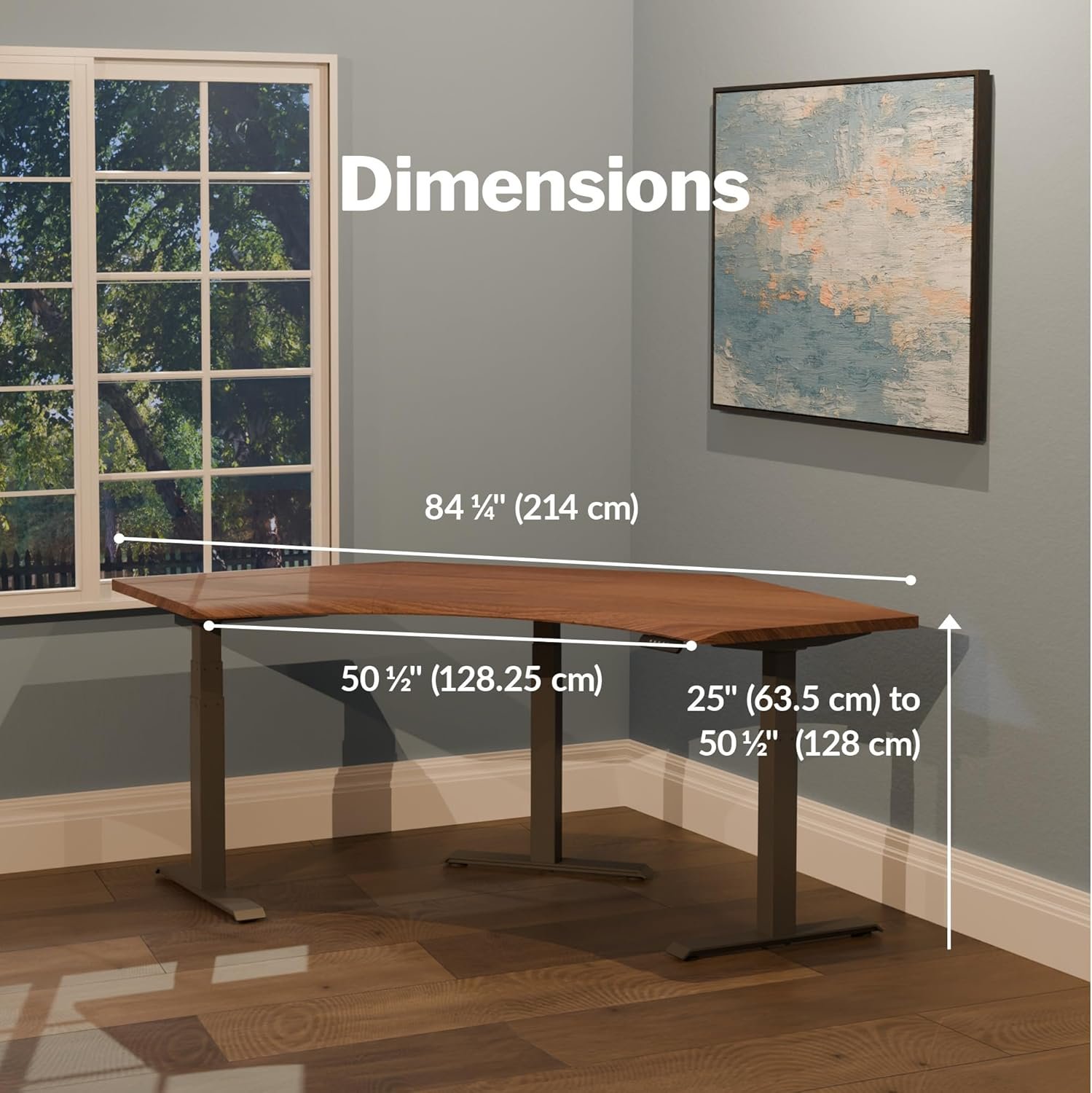Superior 84-Inch Vari Command Center Electric Standing Desk Converter