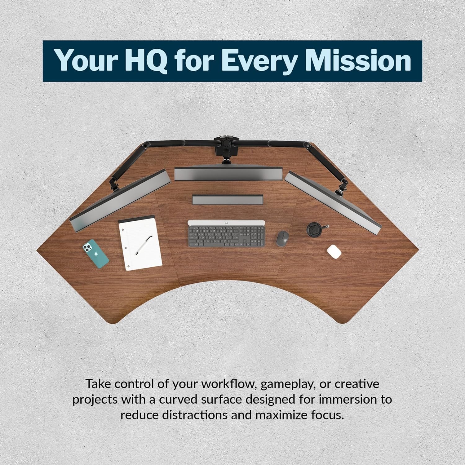 Superior 84-Inch Vari Command Center Electric Standing Desk Converter