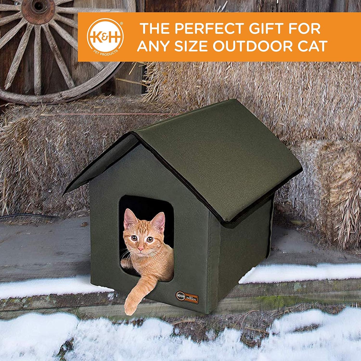 20W Heated Outdoor Cat House – Weatherproof Insulated Shelter for Feral & Outdoor Cats in Winter