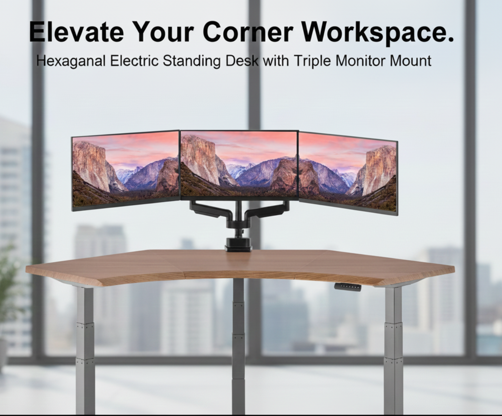 Superior 84-Inch Vari Command Center Electric Standing Desk Converter
