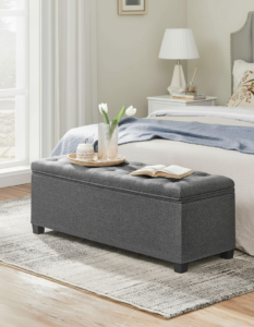 Storage Ottoman Bench with Legs, 43.3" End-of-Bed