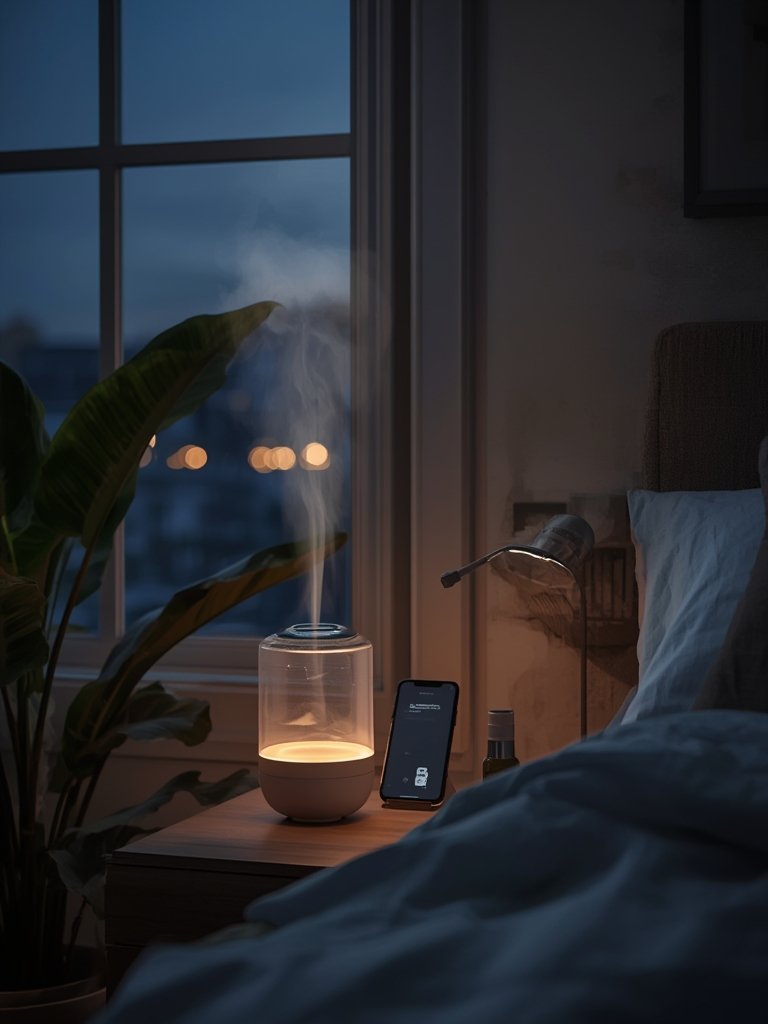 smart humidifier in action