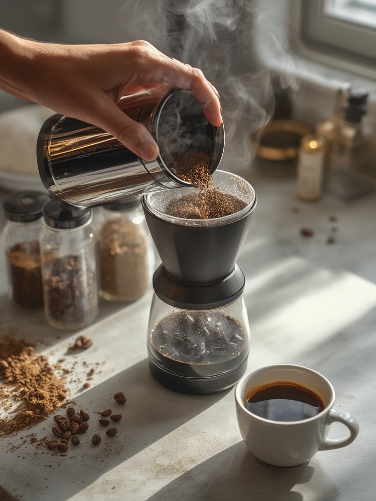 coffee grinder in action
