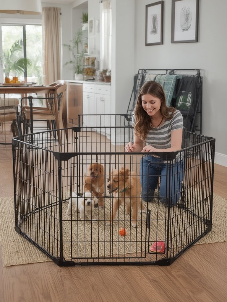 dog playpen in action