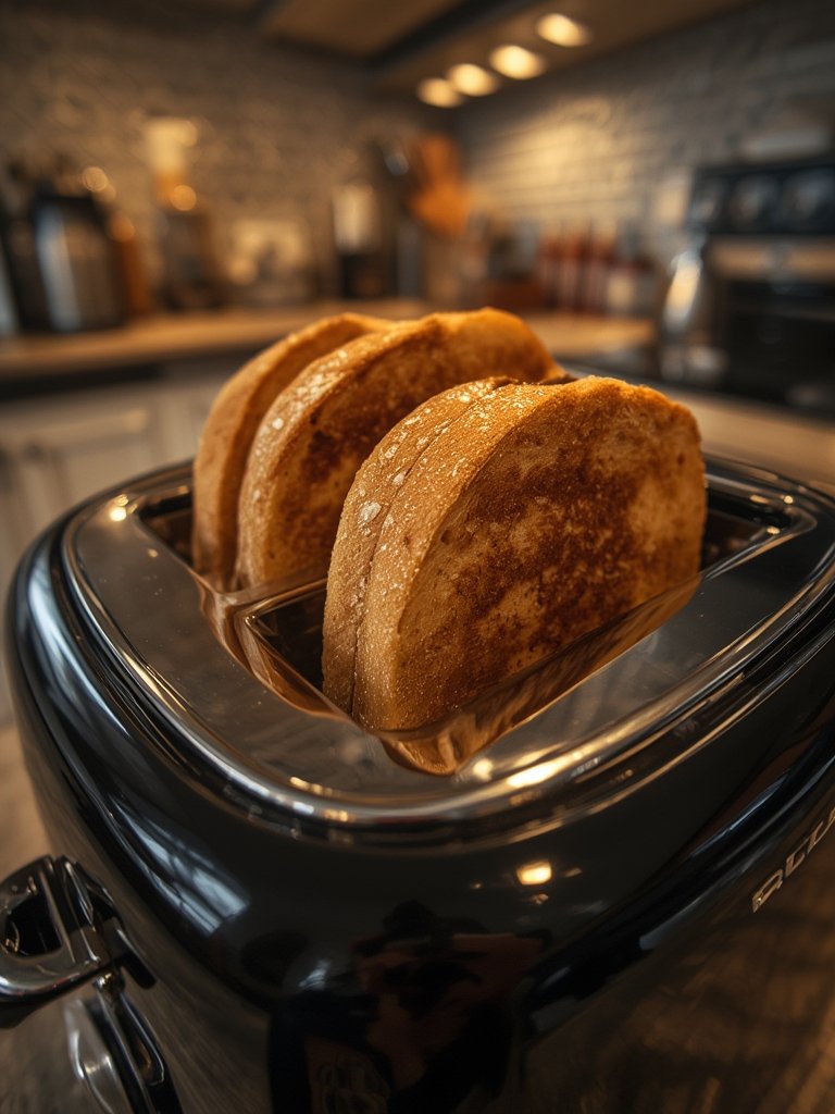 toaster black in action