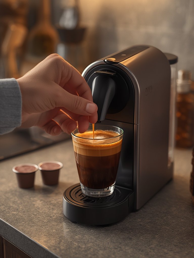 coffee machine in action