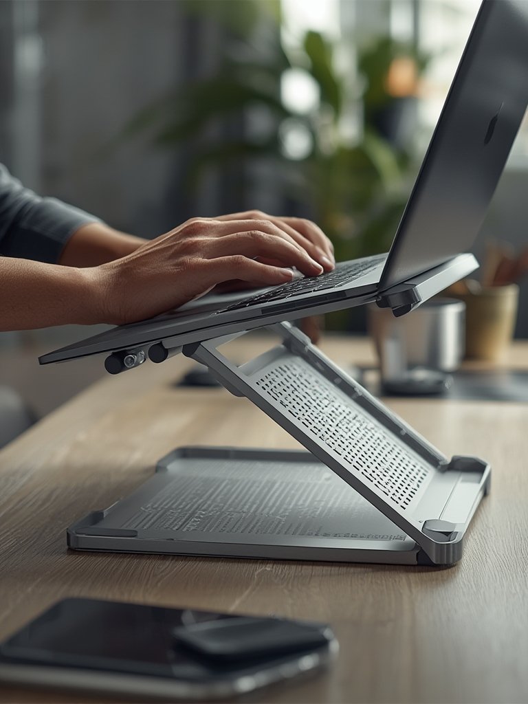 laptop stand in action