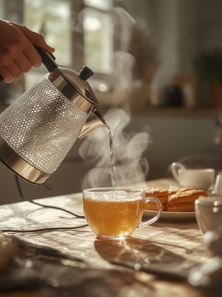 electric kettle in action