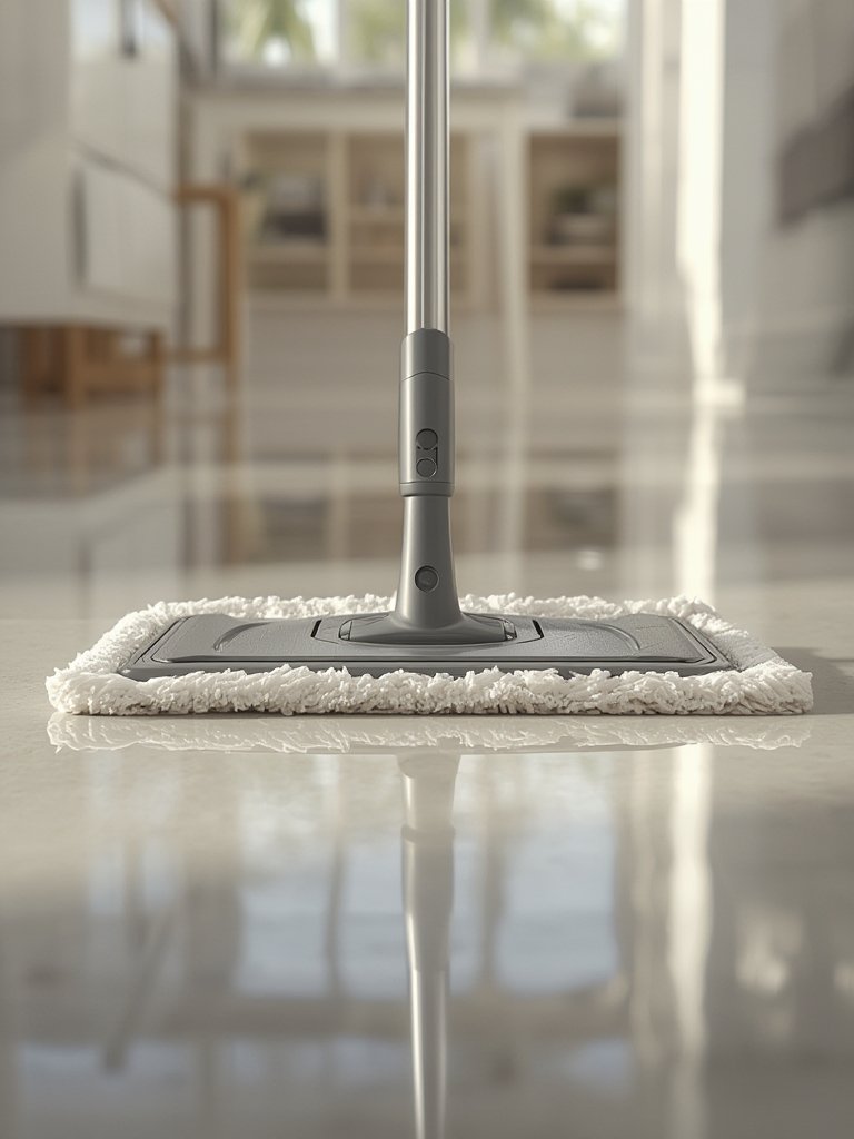 spray mop in action