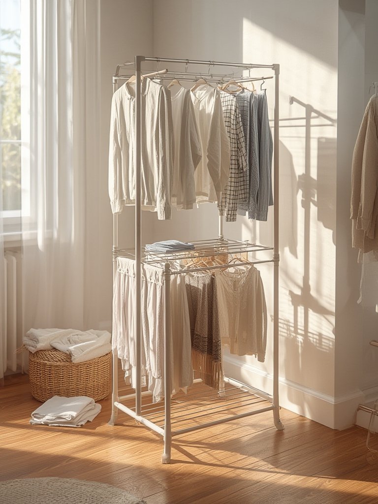 clothes airer in action
